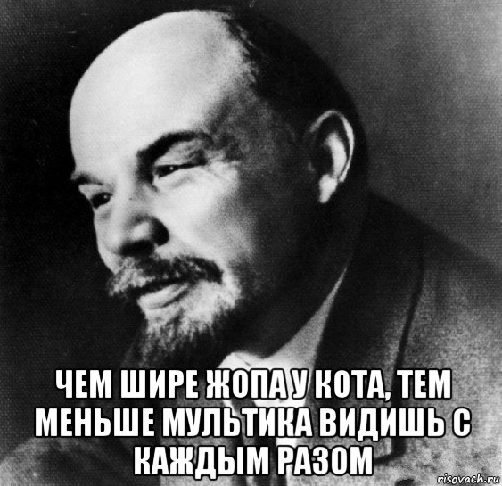  чем шире жопа у кота, тем меньше мультика видишь с каждым разом, Мем Ленин спрашивает