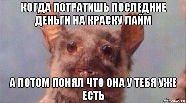 когда потратишь последние деньги на краску лайм а потом понял что она у тебя уже есть