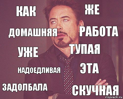 Как Же Уже Задолбала Эта Тупая Надоедливая Скучная Домашняя Работа, Комикс мое лицо