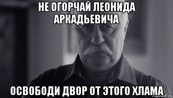 не огорчай леонида аркадьевича освободи двор от этого хлама, Мем Не огорчай Леонида Аркадьевича