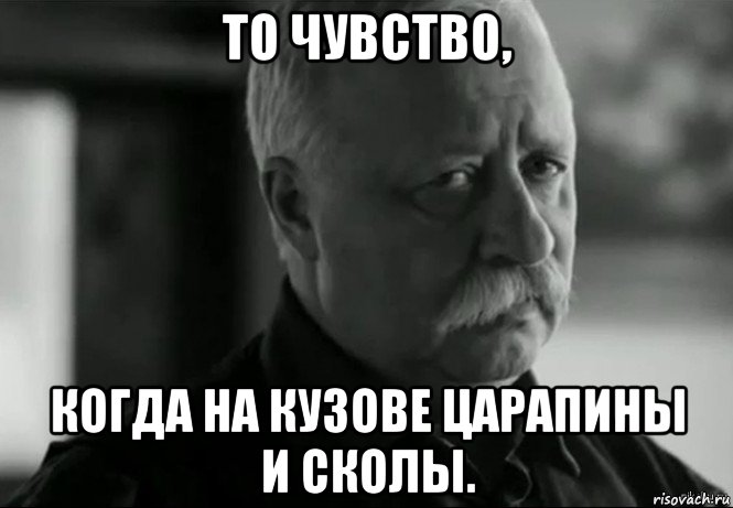 то чувство, когда на кузове царапины и сколы., Мем Не расстраивай Леонида Аркадьевича