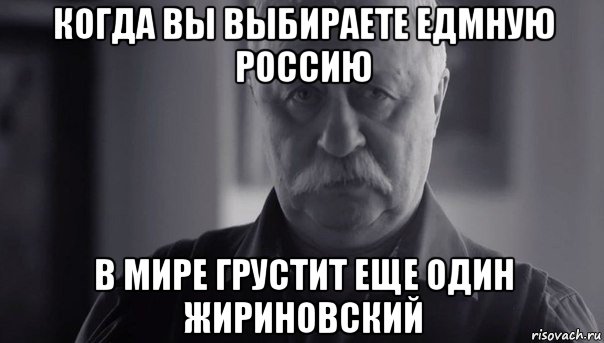 когда вы выбираете едмную россию в мире грустит еще один жириновский, Мем Не огорчай Леонида Аркадьевича