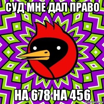 суд мне дал право на 678 на 456, Мем Омская птица