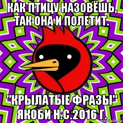 как птицу назовёшь, так она и полетит. "крылатые фразы" якоби н.с.2016 г., Мем Омская птица