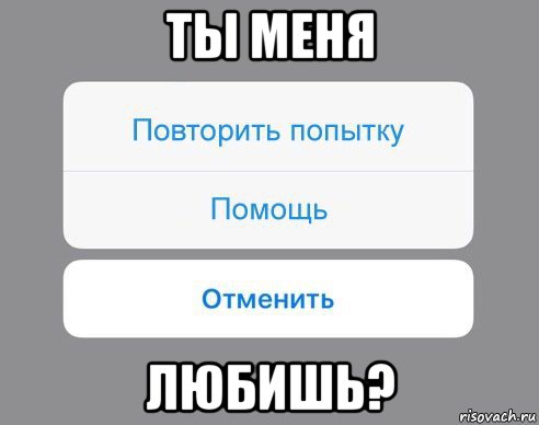 ты меня любишь?, Мем Отменить Помощь Повторить попытку