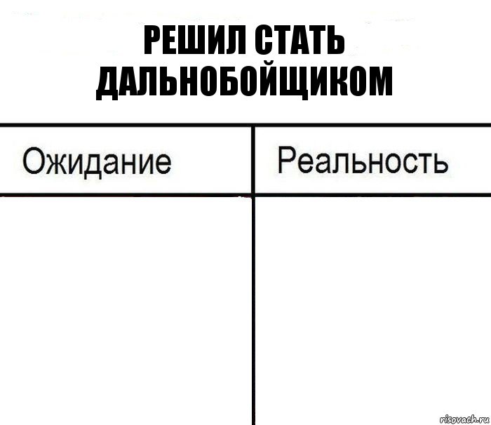 Решил стать дальнобойщиком  , Комикс  Ожидание - реальность