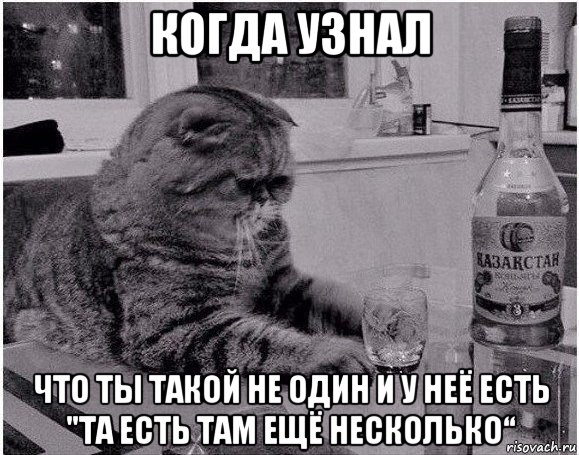 когда узнал что ты такой не один и у неё есть "та есть там ещё несколько“