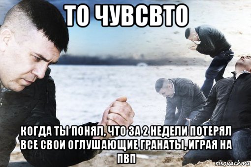 то чувсвто когда ты понял, что за 2 недели потерял все свои оглушающие гранаты, играя на пвп, Мем Потеря потерь