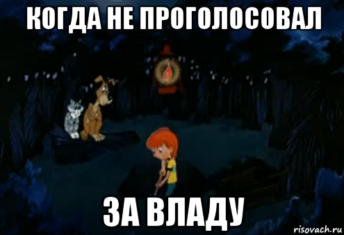 когда не проголосовал за владу, Мем Простоквашино закапывает