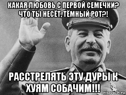 какая любовь с первой семечки? что ты несёт, тёмный рот?! расстрелять эту дуры к хуям собачим!!!, Мем   РАССТРЕЛЯТЬ ИХ ВСЕХ