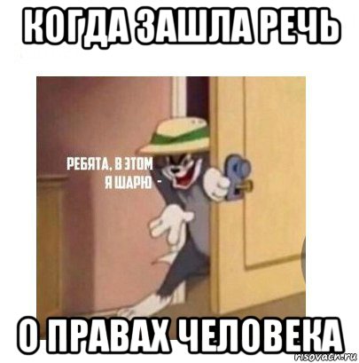 когда зашла речь о правах человека, Мем Ребята я в этом шарю