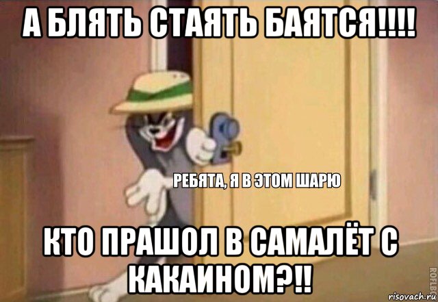 а блять стаять баятся!!!! кто прашол в самалёт с какаином?!!, Мем    Ребята я в этом шарю