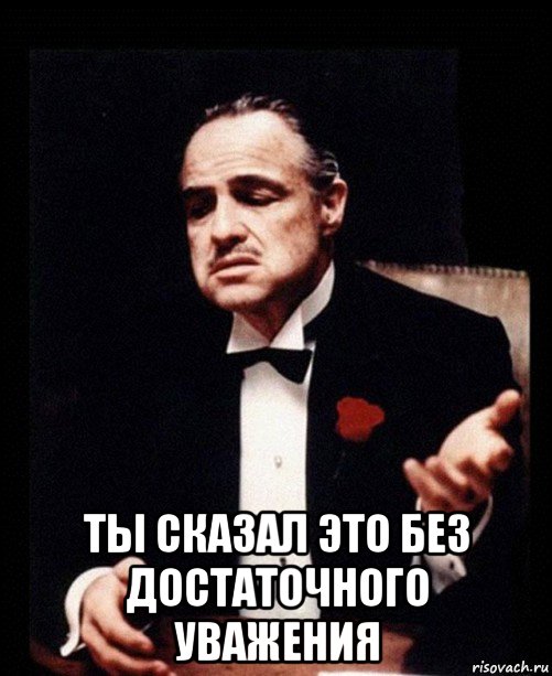  ты сказал это без достаточного уважения, Мем ты делаешь это без уважения