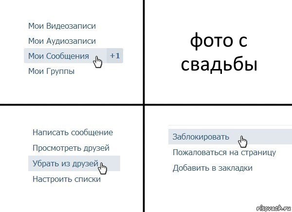 фото с свадьбы, Комикс  Удалить из друзей