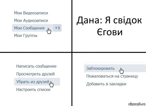 Дана: Я свідок Єгови, Комикс  Удалить из друзей