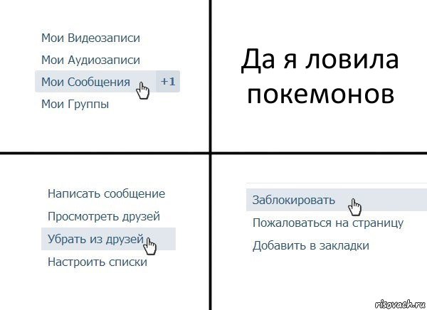 Да я ловила покемонов, Комикс  Удалить из друзей