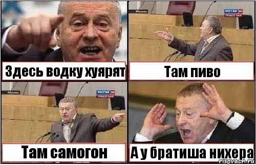 Здесь водку хуярят Там пиво Там самогон А у братиша нихера, Комикс жиреновский