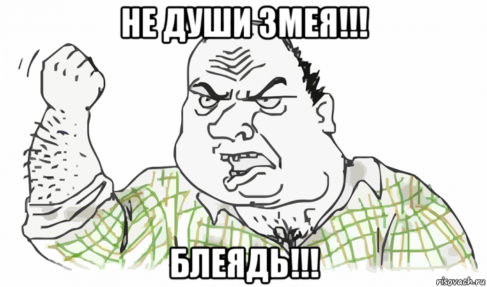 не души змея!!! блеядь!!!, Мем Будь мужиком