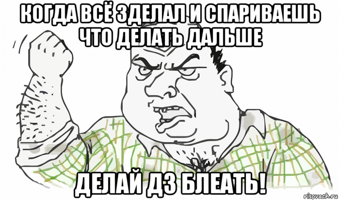 когда всё зделал и спариваешь что делать дальше делай дз блеать!, Мем Будь мужиком