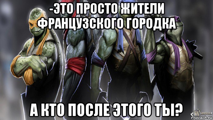 -это просто жители французского городка а кто после этого ты?, Мем Черепашки ниндзя