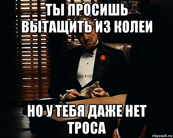 ты просишь вытащить из колеи но у тебя даже нет троса, Мем Дон Вито Корлеоне