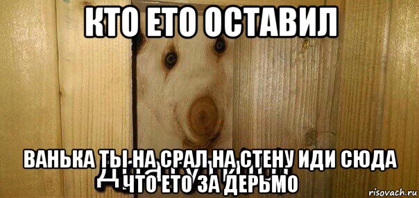 кто ето оставил ванька ты на срал на стену иди сюда что ето за дерьмо, Мем  Дратути