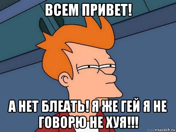 всем привет! а нет блеать! я же гей я не говорю не хуя!!!, Мем  Фрай (мне кажется или)