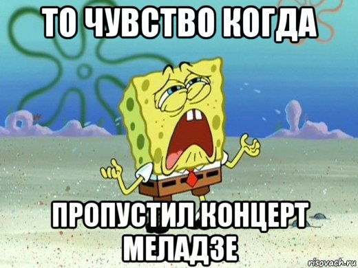 то чувство когда пропустил концерт меладзе, Мем Губка боб