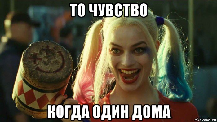 то чувство когда один дома, Мем    Harley quinn