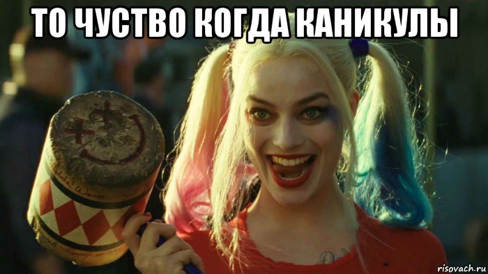 то чуство когда каникулы , Мем    Harley quinn