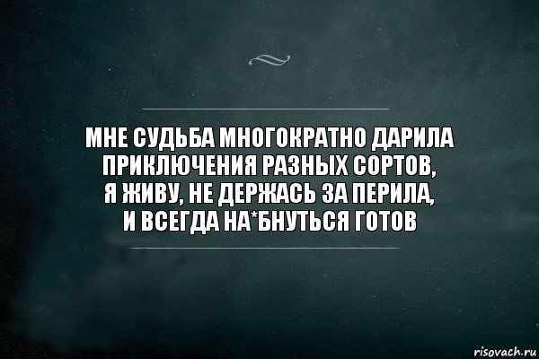 Мне судьба многократно дарила
приключения разных сортов,
я живу, не держась за перила,
и всегда на*бнуться готов, Комикс Игра Слов