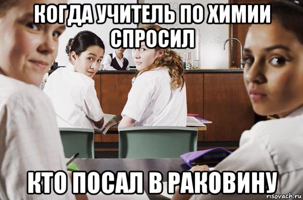 когда учитель по химии спросил кто посал в раковину, Мем В классе все смотрят на тебя