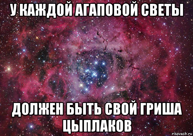 у каждой агаповой светы должен быть свой гриша цыплаков, Мем Ты просто космос