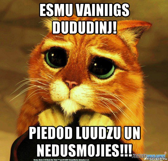 esmu vainiigs dududinj! piedod luudzu un nedusmojies!!!