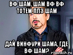 вф шам, шам вф вф тотем плз шам дай винфури шама, где вф шам?, Мем мое лицо когда