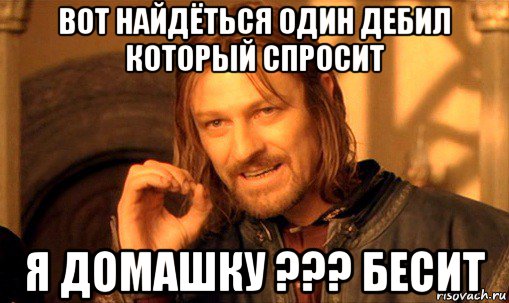 вот найдёться один дебил который спросит я домашку ??? бесит, Мем Нельзя просто так взять и (Боромир мем)