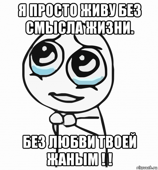 я просто живу без смысла жизни. без любви твоей жаным ! !, Мем  ну пожалуйста (please)