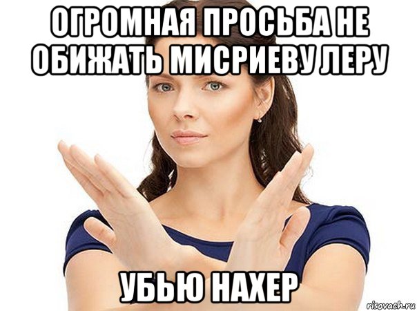 огромная просьба не обижать мисриеву леру убью нахер, Мем Огромная просьба