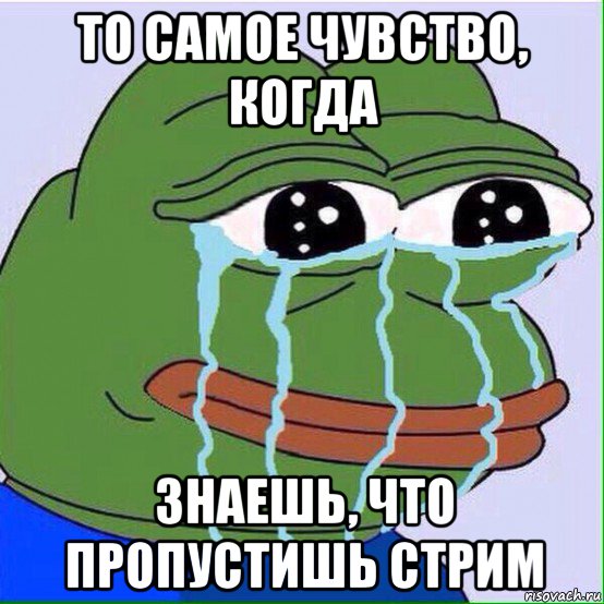 то самое чувство, когда знаешь, что пропустишь стрим
