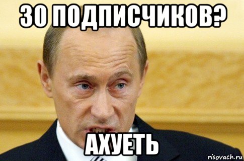 30 подписчиков? ахуеть, Мем путин