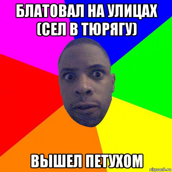 блатовал на улицах (сел в тюрягу) вышел петухом