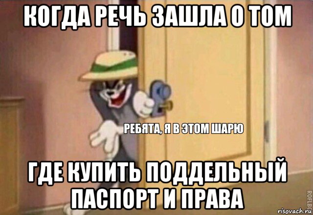 когда речь зашла о том где купить поддельный паспорт и права, Мем    Ребята я в этом шарю