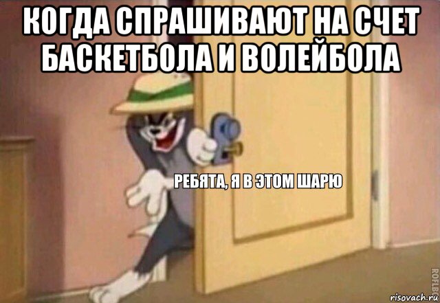 когда спрашивают на счет баскетбола и волейбола , Мем    Ребята я в этом шарю