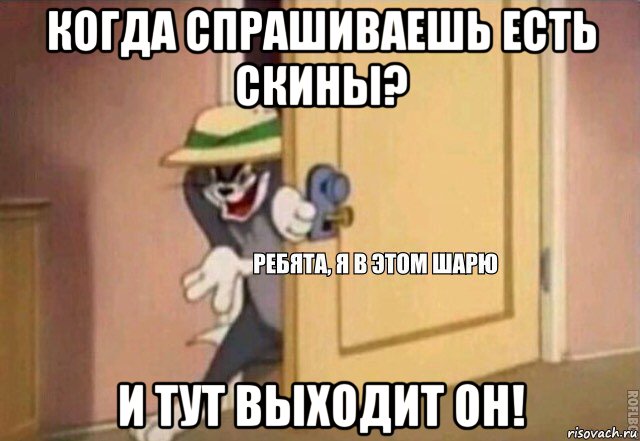 когда спрашиваешь есть скины? и тут выходит он!, Мем    Ребята я в этом шарю