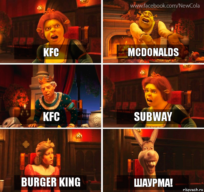 KFC McDonalds KFC Subway Burger King ШАУРМА!