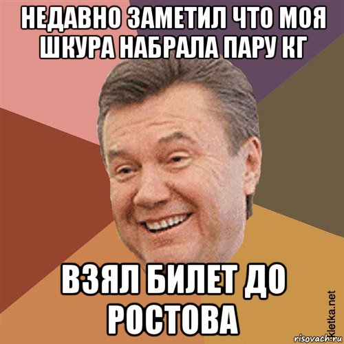 недавно заметил что моя шкура набрала пару кг взял билет до ростова, Мем Типовий Яник