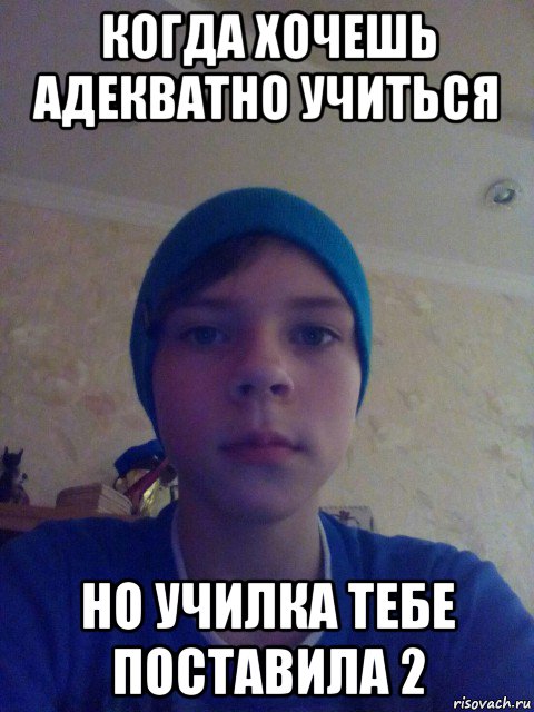 когда хочешь адекватно учиться но училка тебе поставила 2