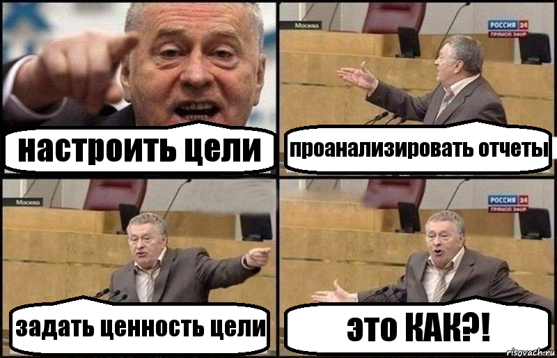 настроить цели проанализировать отчеты задать ценность цели это КАК?!, Комикс Жириновский