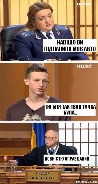 Навіщо ви підпалили моє авто Тю бля так твоя тачка була... Повністю оправданий