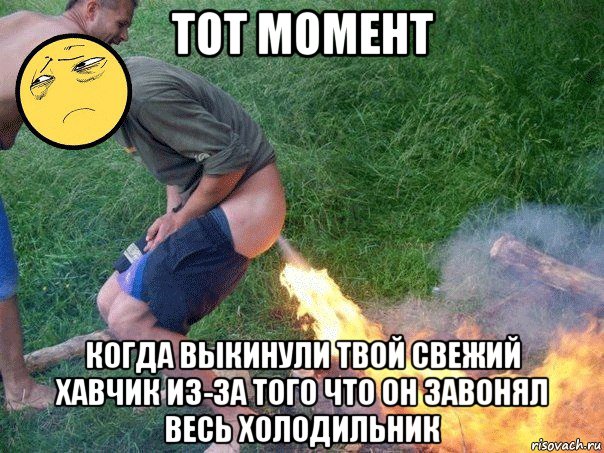 тот момент когда выкинули твой свежий хавчик из-за того что он завонял весь холодильник